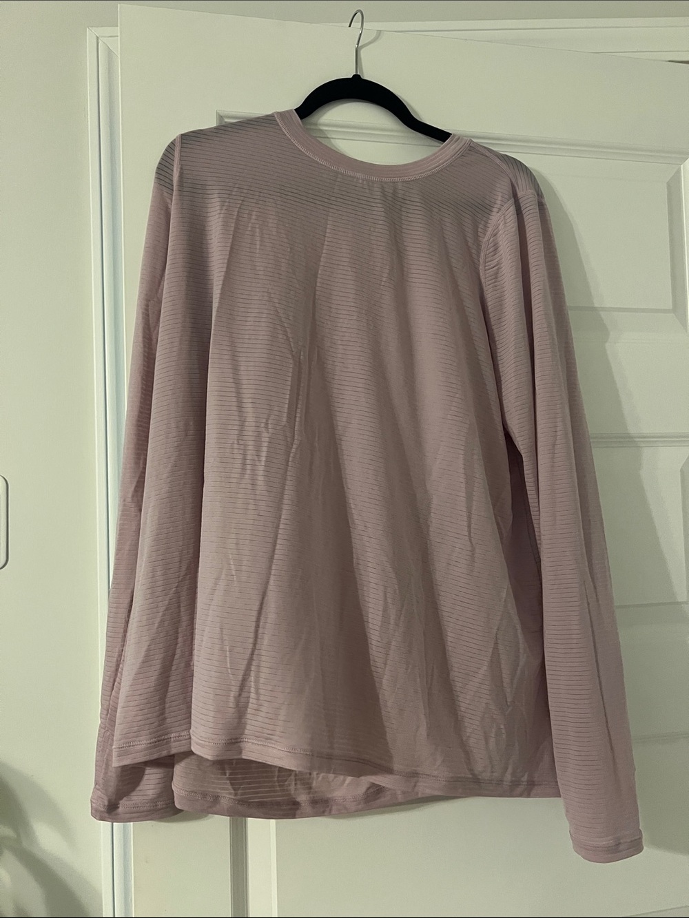 Mono B Light Pink Ribbed Long Sleeve Crew Top